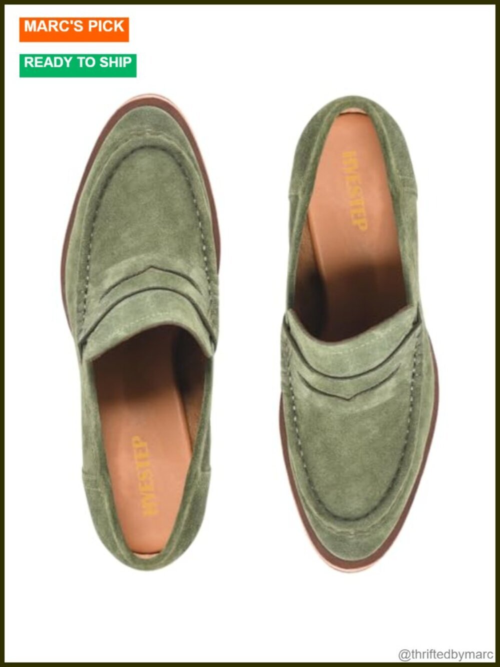 Vintage Chunky Platform Loafers Suede Closed Toe Slip On Shoes Block Heels - Picture 4 of 5